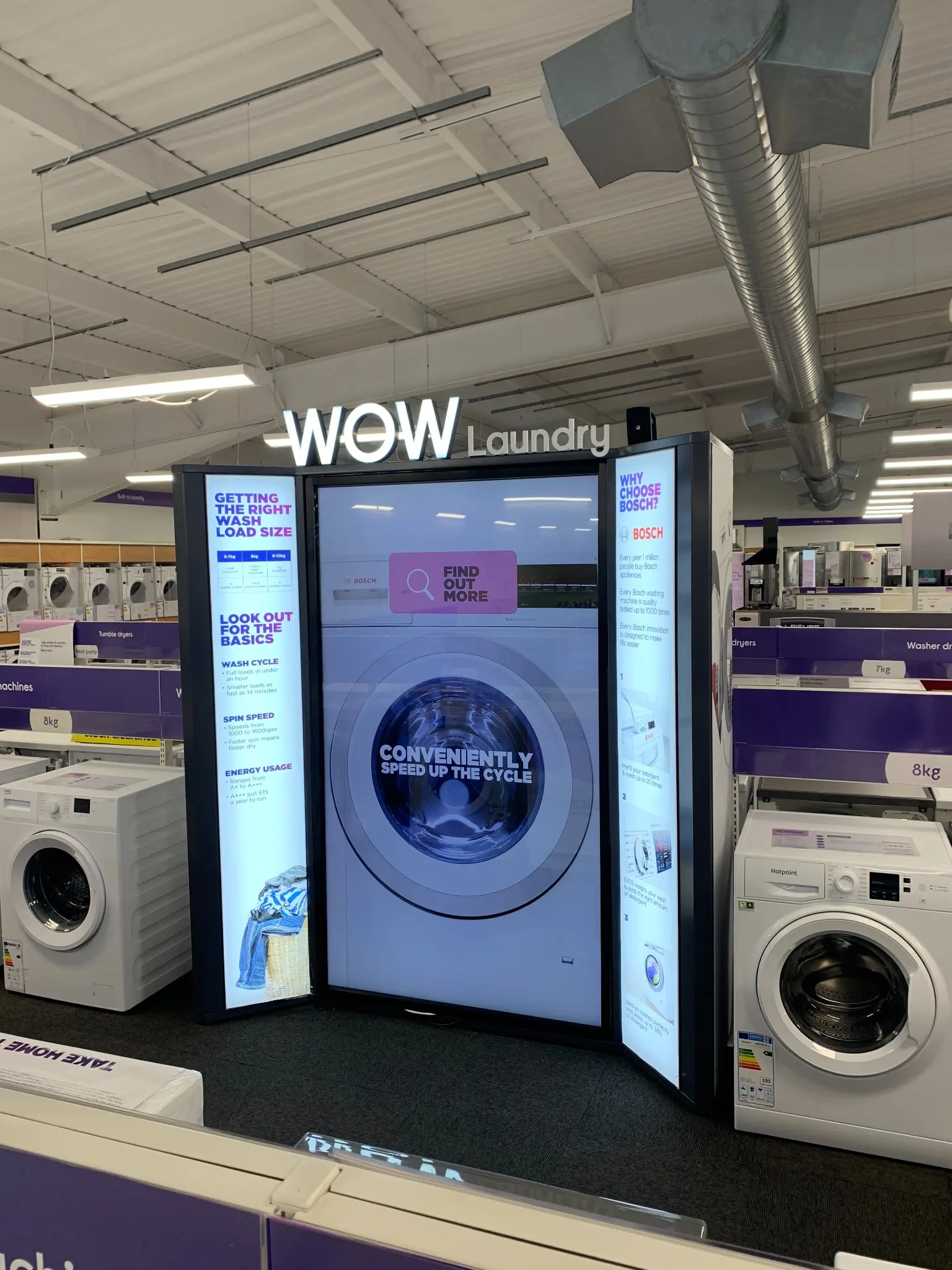 Commercial monitor installation within a retail appliance display
